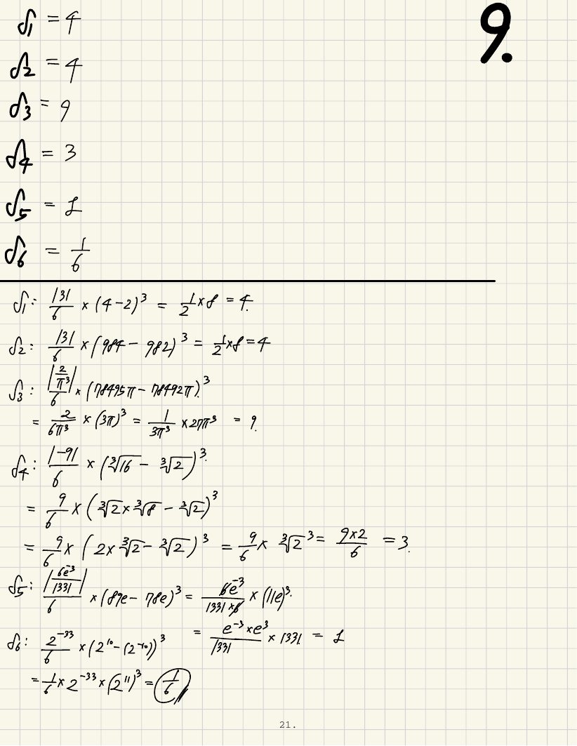 Answer key for the question set